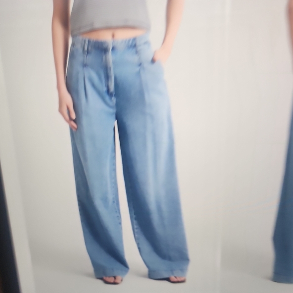 rag & bone Aurora Pleated Trousers in Light Blue - Picture 1 of 6